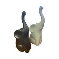 Jgo 2 Elefantes Oreja Ratón BLACK /WHITE-33/30cmH