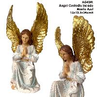 Angel Custodio Incado Manto Azul - 12x13.5x34cmH