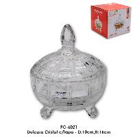 Dulcero Cristal c/tapa - D:10cm,H:16cm