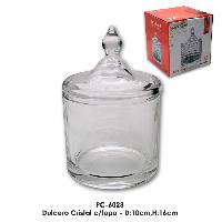 Dulcero Cristal c/tapa - D:10cm,H:16cm
