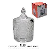Dulcero Cristal c/tapa - D:10cm,H:16cm