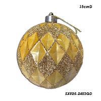 Esfera NAV rombos/brillos - 15cmD - GOLD