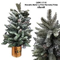 Maceta Metal c/Pino Nevado/Piñas - 60cmH