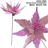 Noche Buena Tercipelo/brillos - 68cmL - PINK