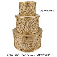 Jgo 3 Tambores 20/30/40cmD - CHAMP/GOLDJGO3 TAMBORES 20-30-40CM DORADO
